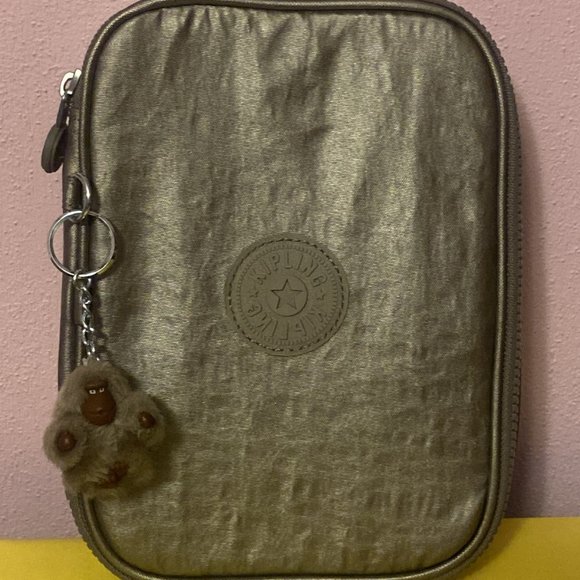 Kipling Pencil Pens Case Accessory Silver Shimmer Nylon - Picture 1 of 6